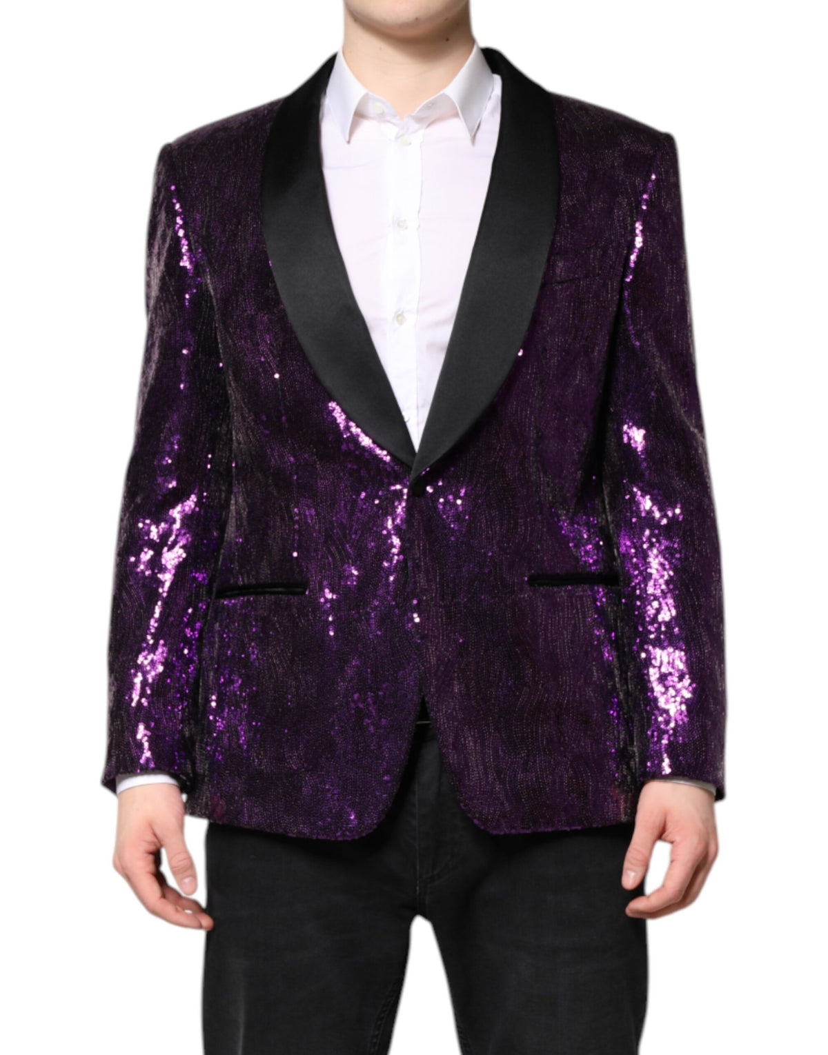 Dolce & Gabbana Purple SICILIA Sequin Embellished Coat Jacket