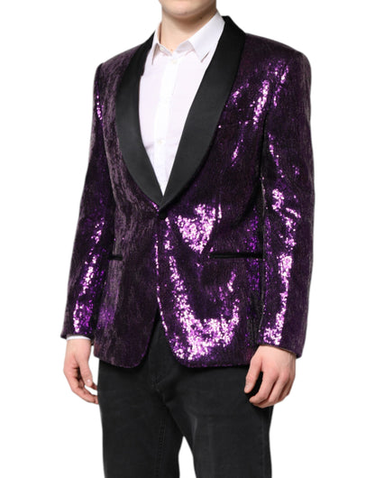 Dolce & Gabbana Purple SICILIA Sequin Embellished Coat Jacket