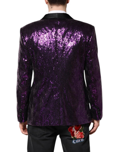 Dolce & Gabbana Purple SICILIA Sequin Embellished Coat Jacket