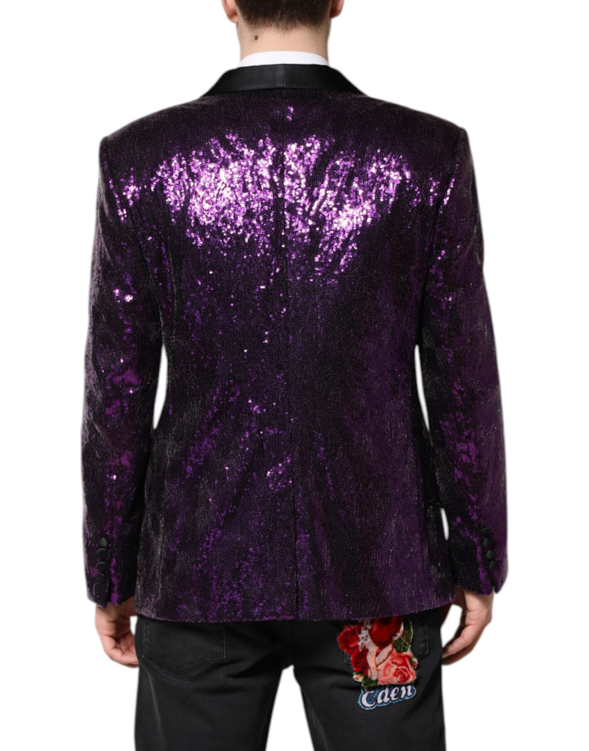 Dolce & Gabbana Purple SICILIA Sequin Embellished Coat Jacket