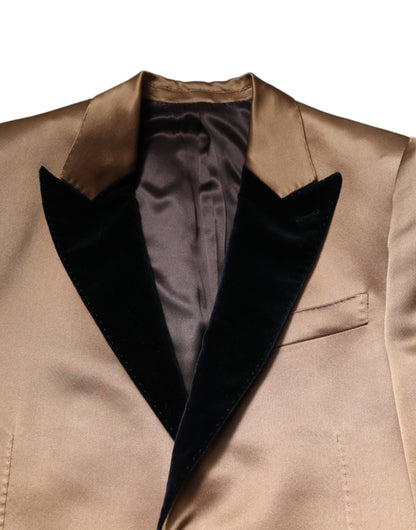 Dolce & Gabbana Brown Silk Trench Coat Jacket