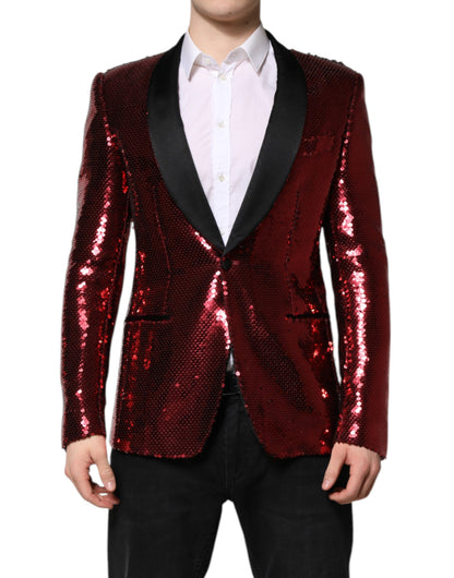 Dolce & Gabbana Red SICILIA Sequin Embellished Blazer Jacket