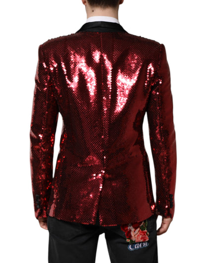 Dolce & Gabbana Red SICILIA Sequin Embellished Blazer Jacket