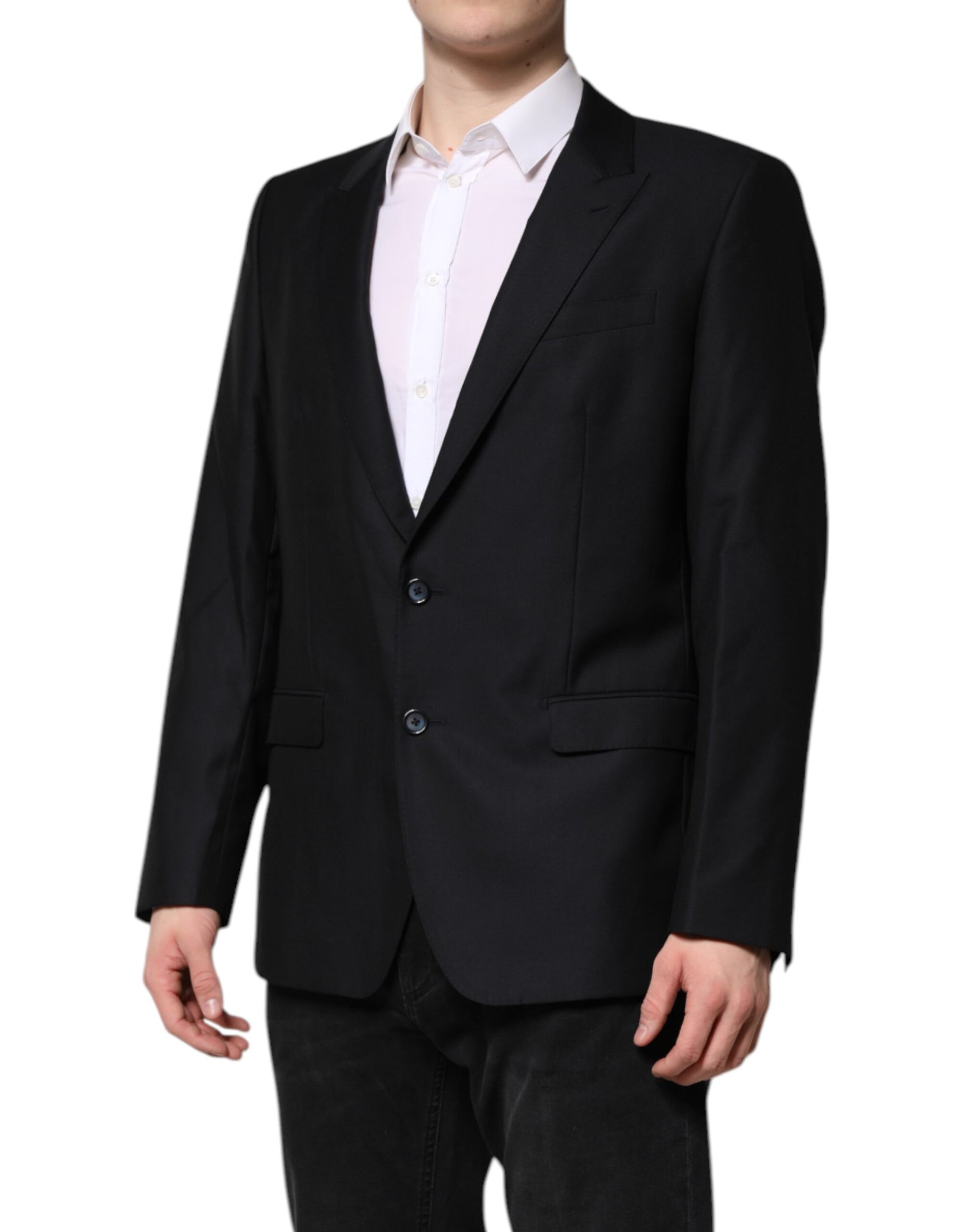 Dolce & Gabbana MARTINI Black Wool Blazer Coat Jacket