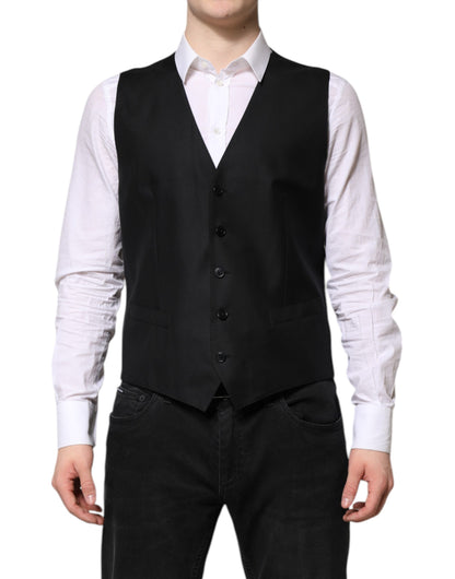 Dolce & Gabbana Black Single Breasted Suit with Vest