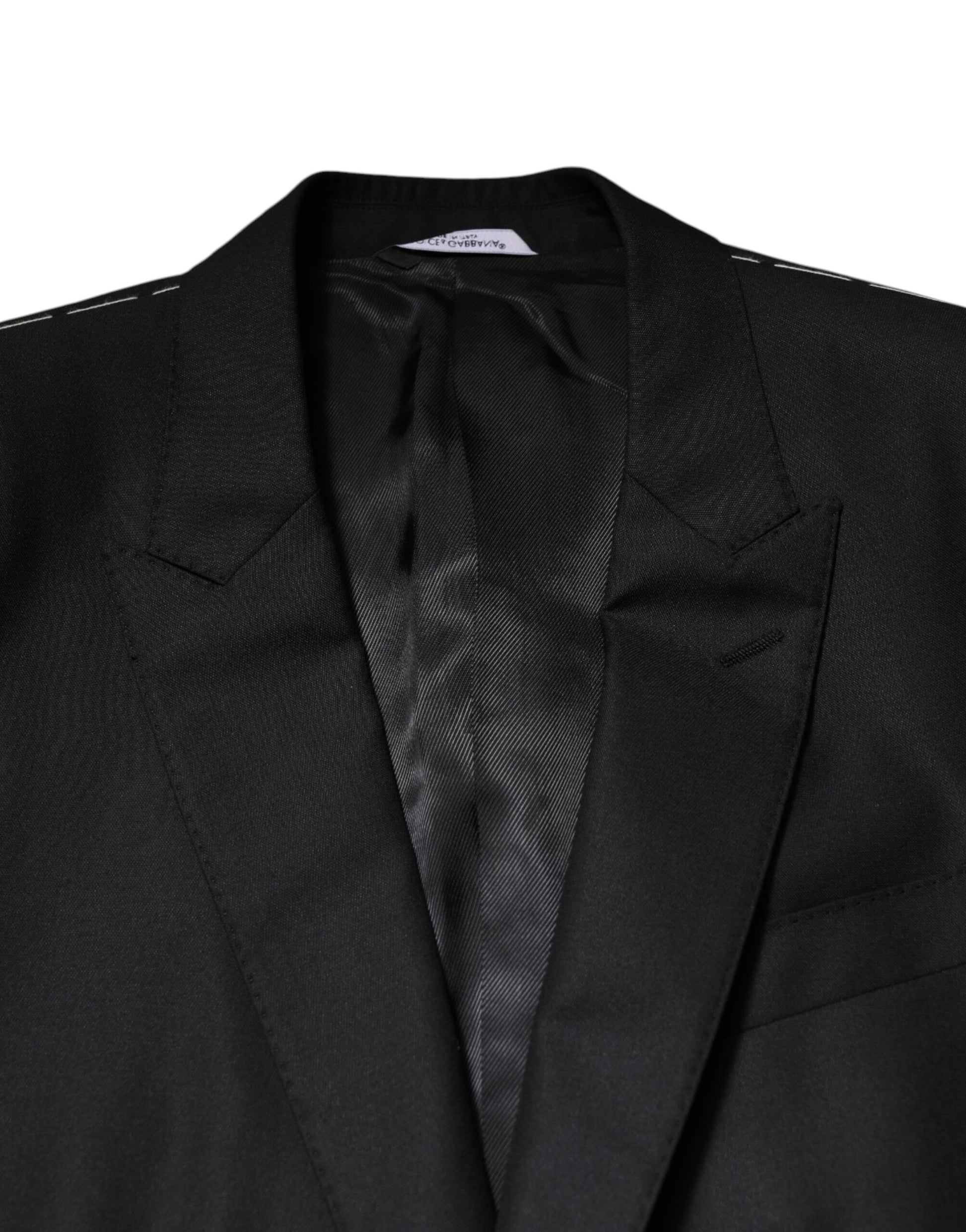 Dolce & Gabbana Black Single Breasted Suit with Vest