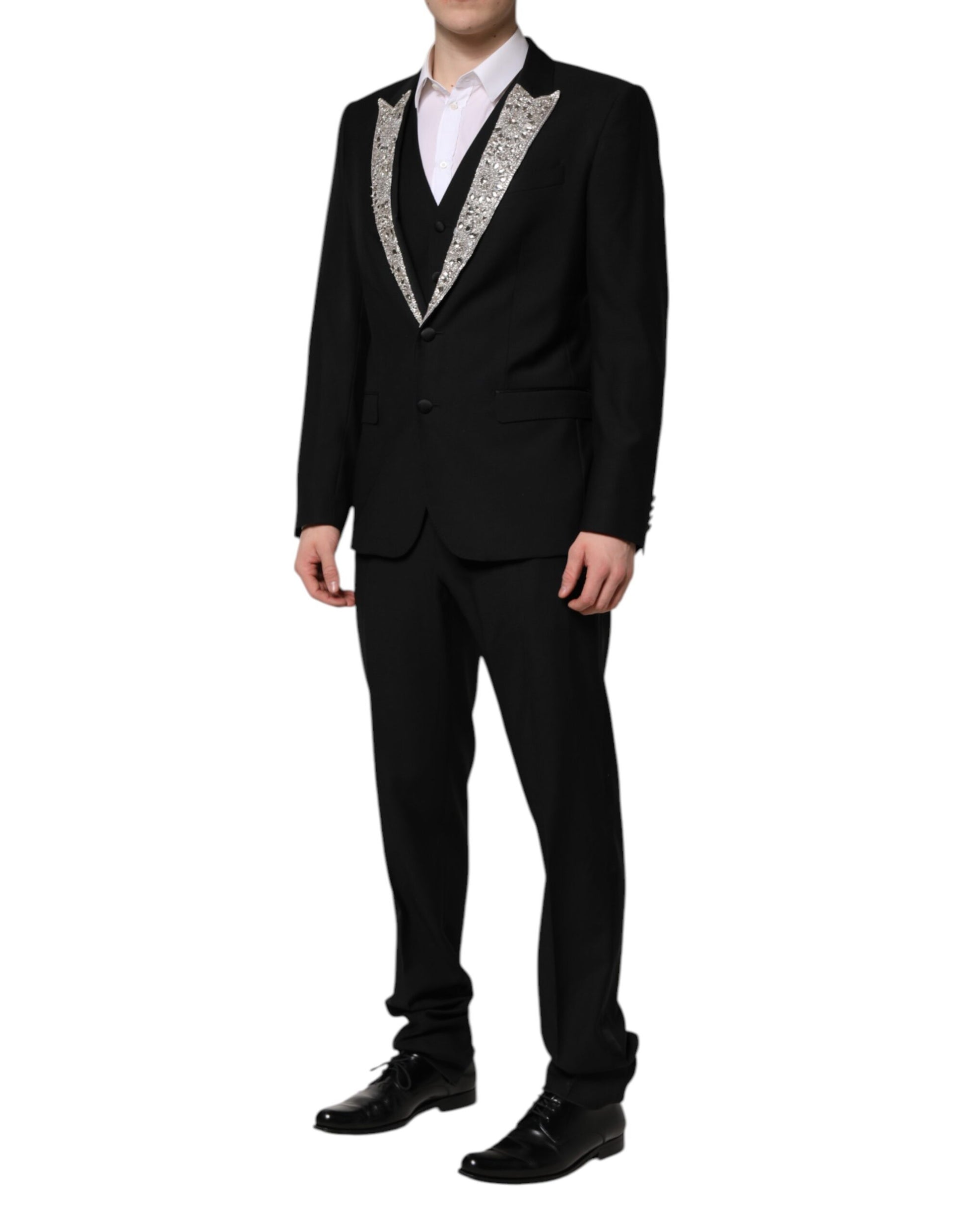 Dolce & Gabbana Black MARTINI Crystal Embellished 3-Piece Suit