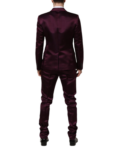 Dolce & Gabbana Dark Purple Silk 3-Piece Suit