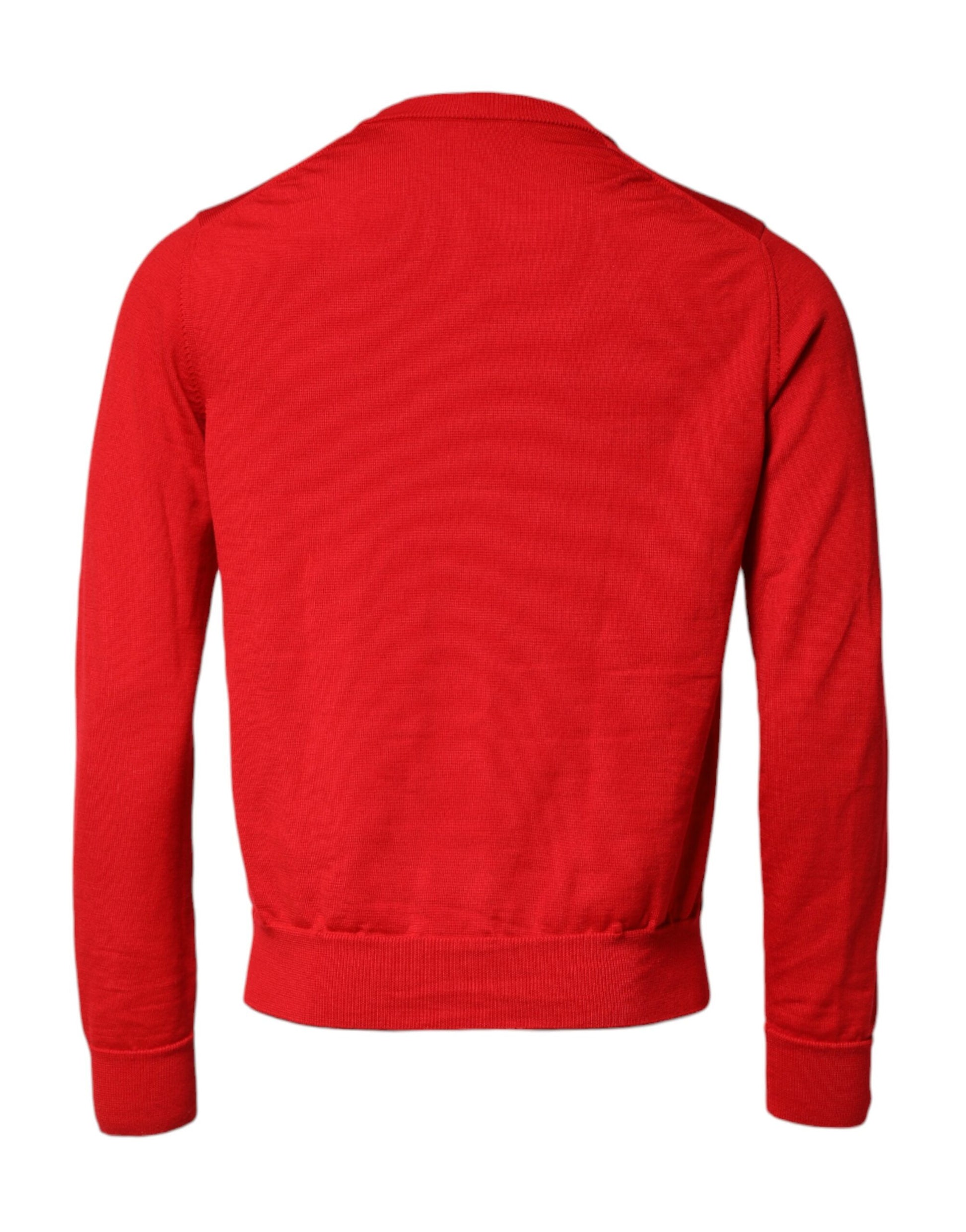 Dolce & Gabbana Red Eye Print Crew Neck Pullover Sweater