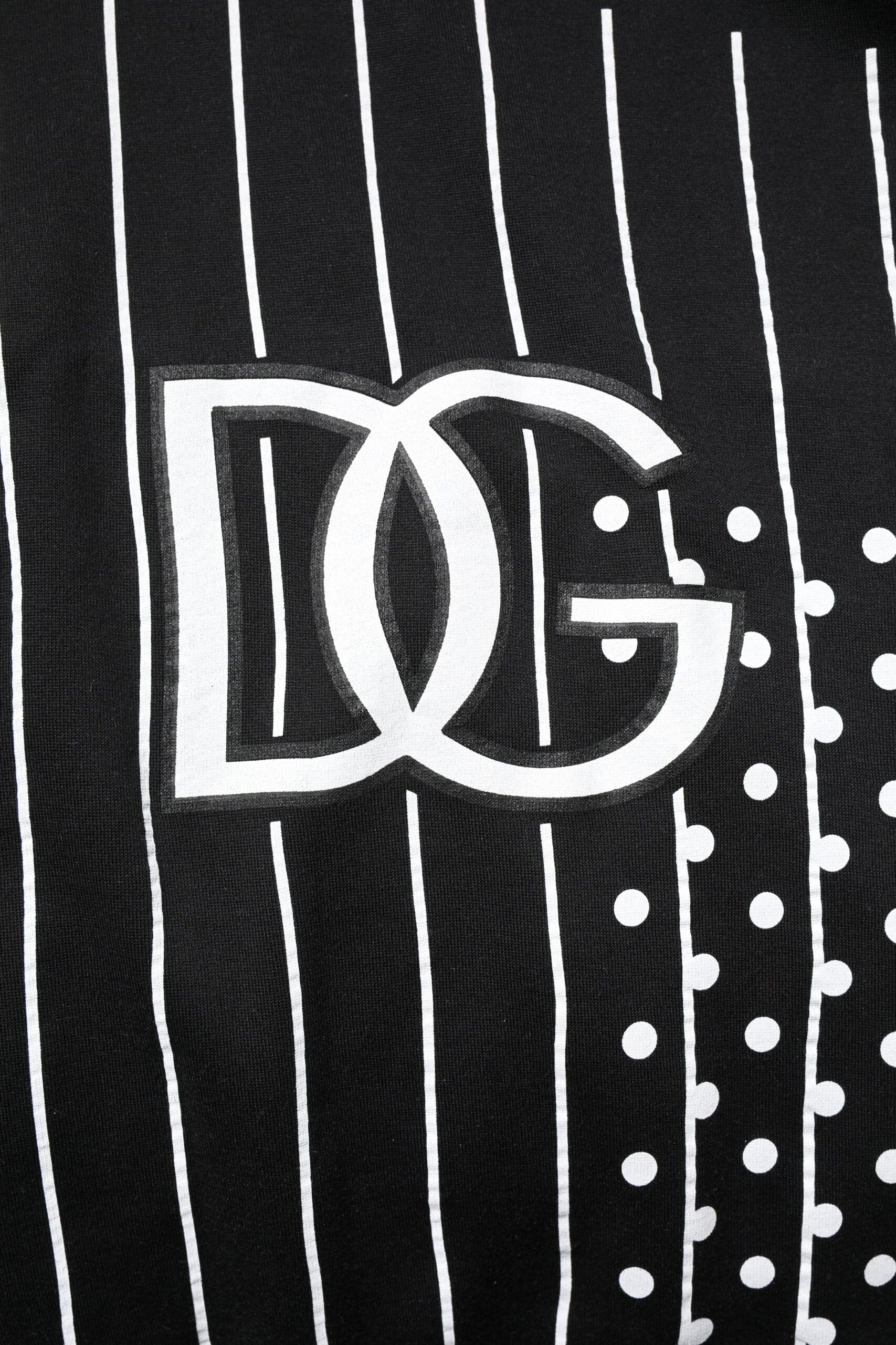 Dolce & Gabbana Black and White Stripe Hooded Sweatshirt