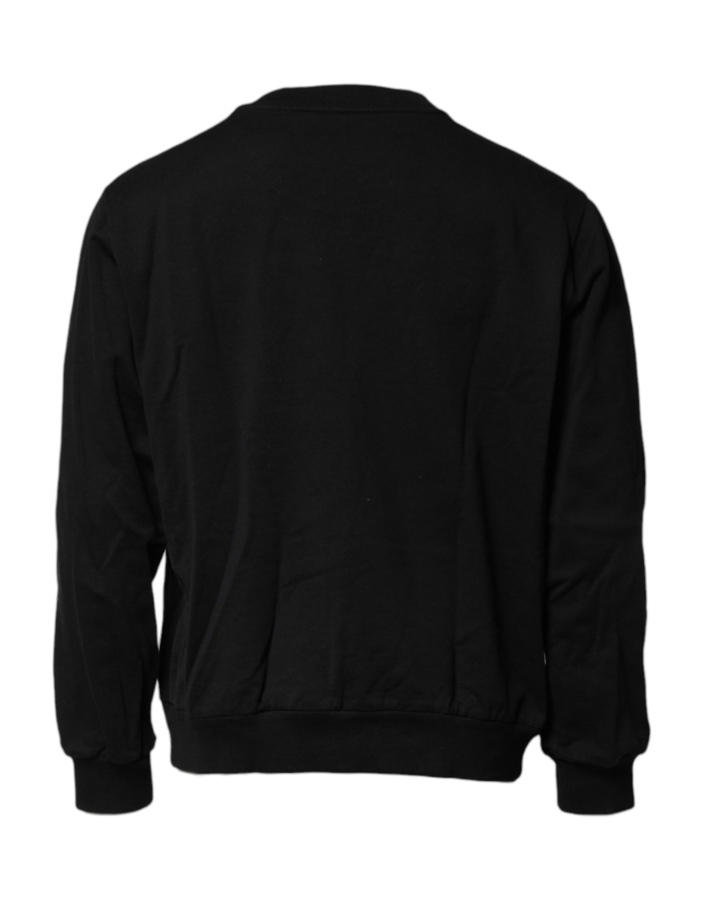 Dolce & Gabbana Black Logo Embroidery Crew Neck Sweater