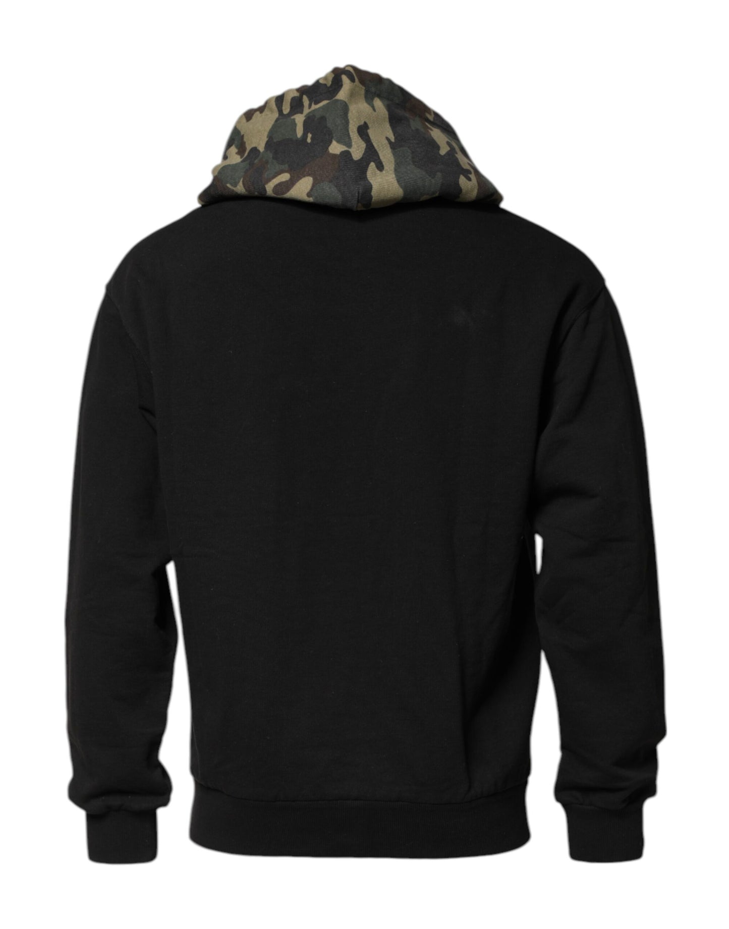 Dolce & Gabbana Black Camouflage Hooded Pullover Sweatshirt