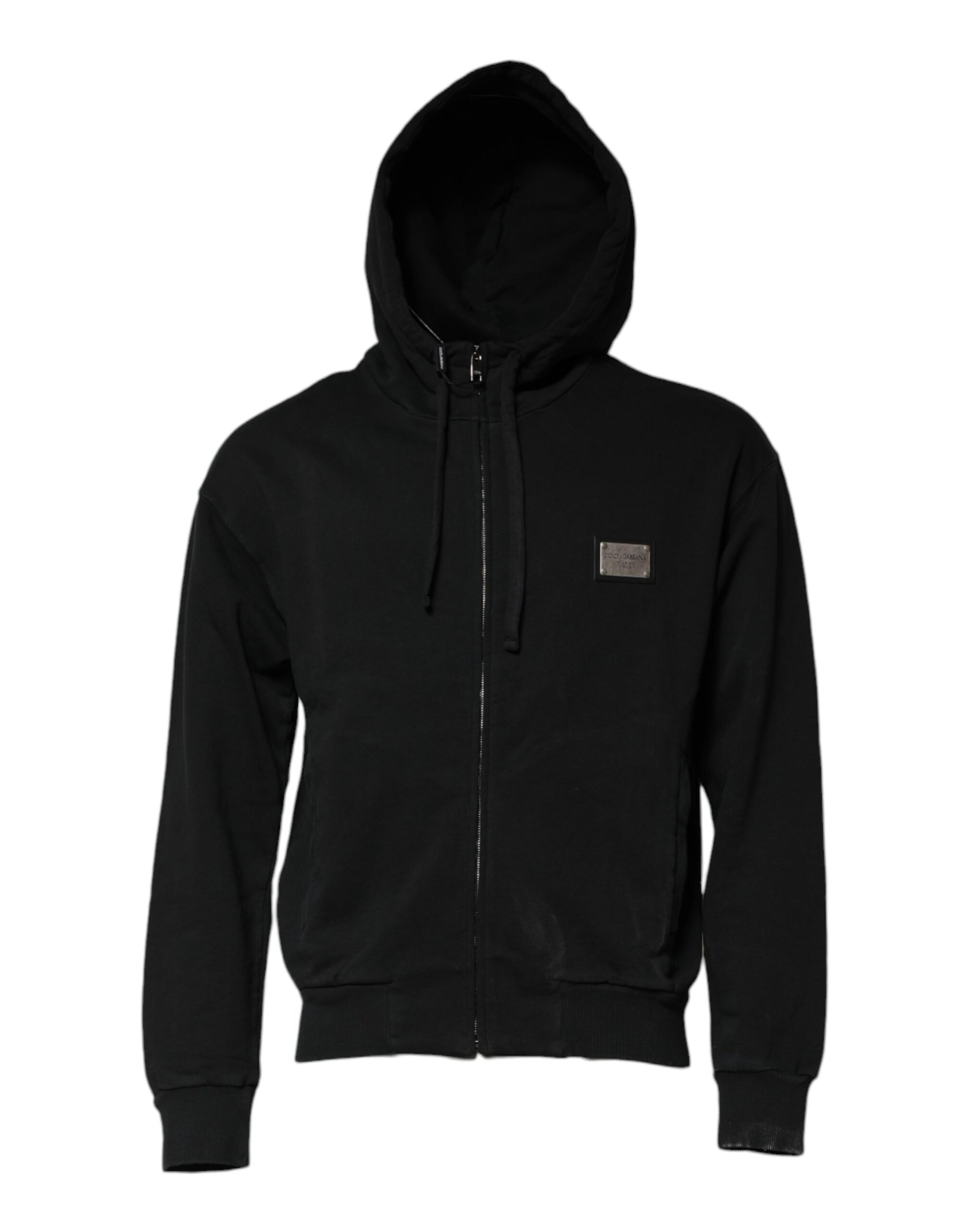 Dolce & Gabbana Black Logo Full Zip Hooded Sweatshirt for Men