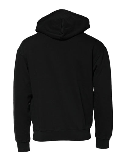 Dolce & Gabbana Black Logo Full Zip Hooded Sweatshirt for Men