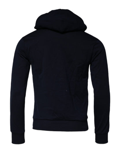 Dolce & Gabbana Black Crown Cotton Hooded Sweatshirt