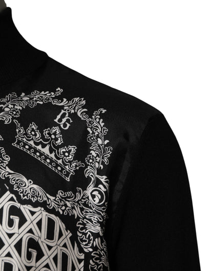 Dolce & Gabbana Black and White Bandana Print Full Zip Sweater
