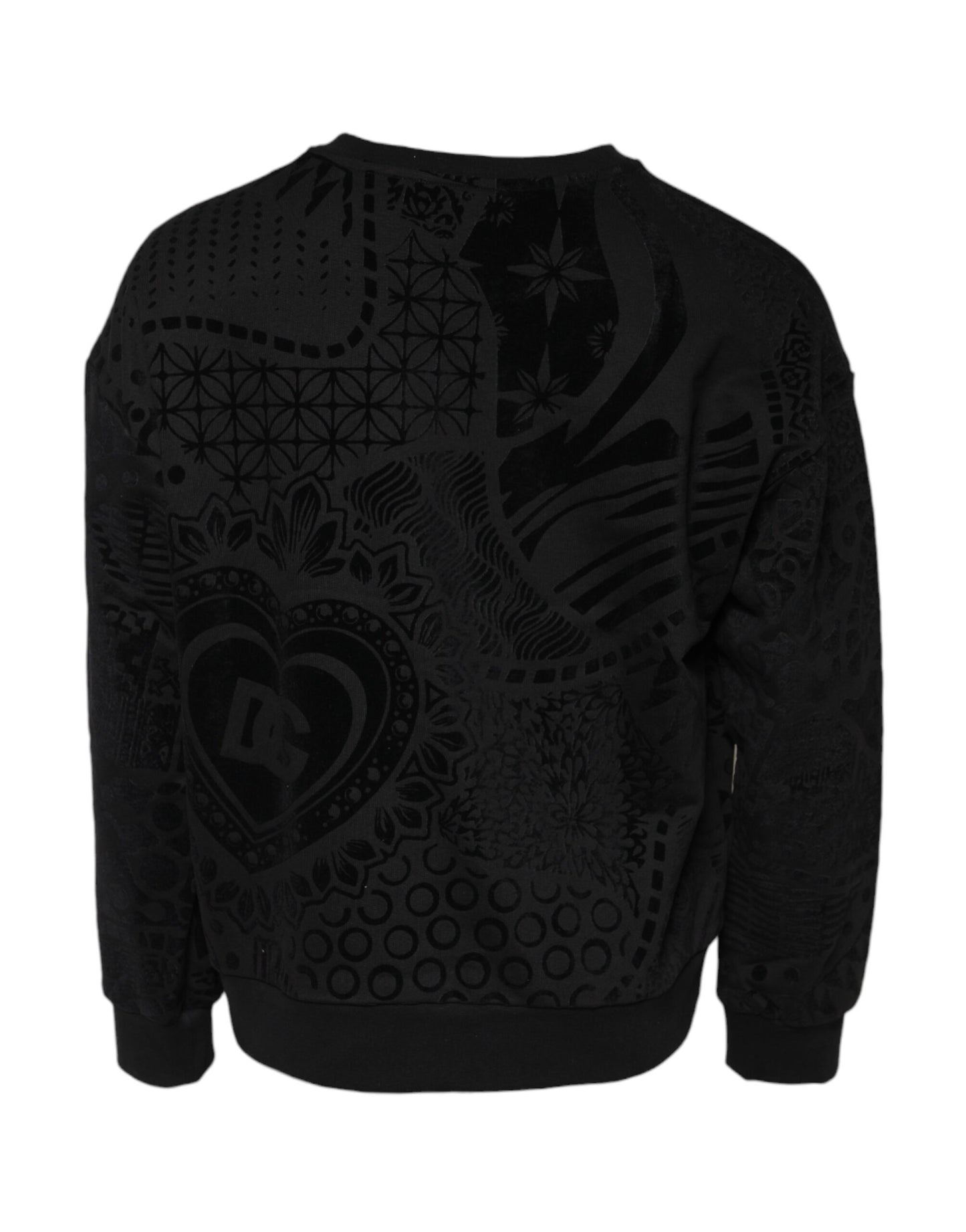 Dolce & Gabbana Black Printed Crew Neck Sweatshirt