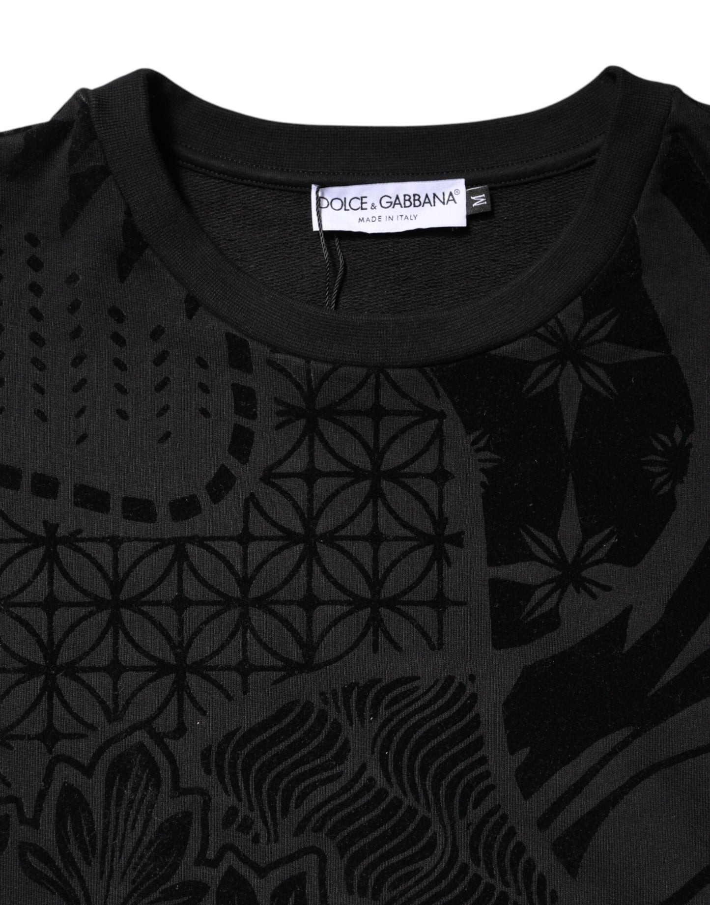 Dolce & Gabbana Black Printed Crew Neck Sweatshirt