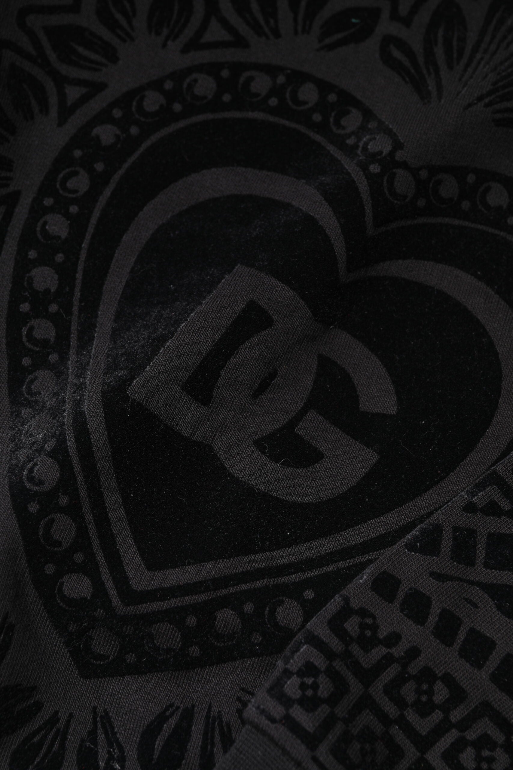 Dolce & Gabbana Black Printed Crew Neck Sweatshirt