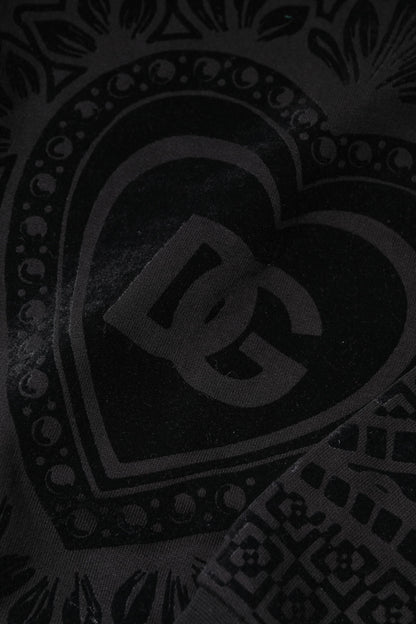 Dolce & Gabbana Black Printed Crew Neck Sweatshirt