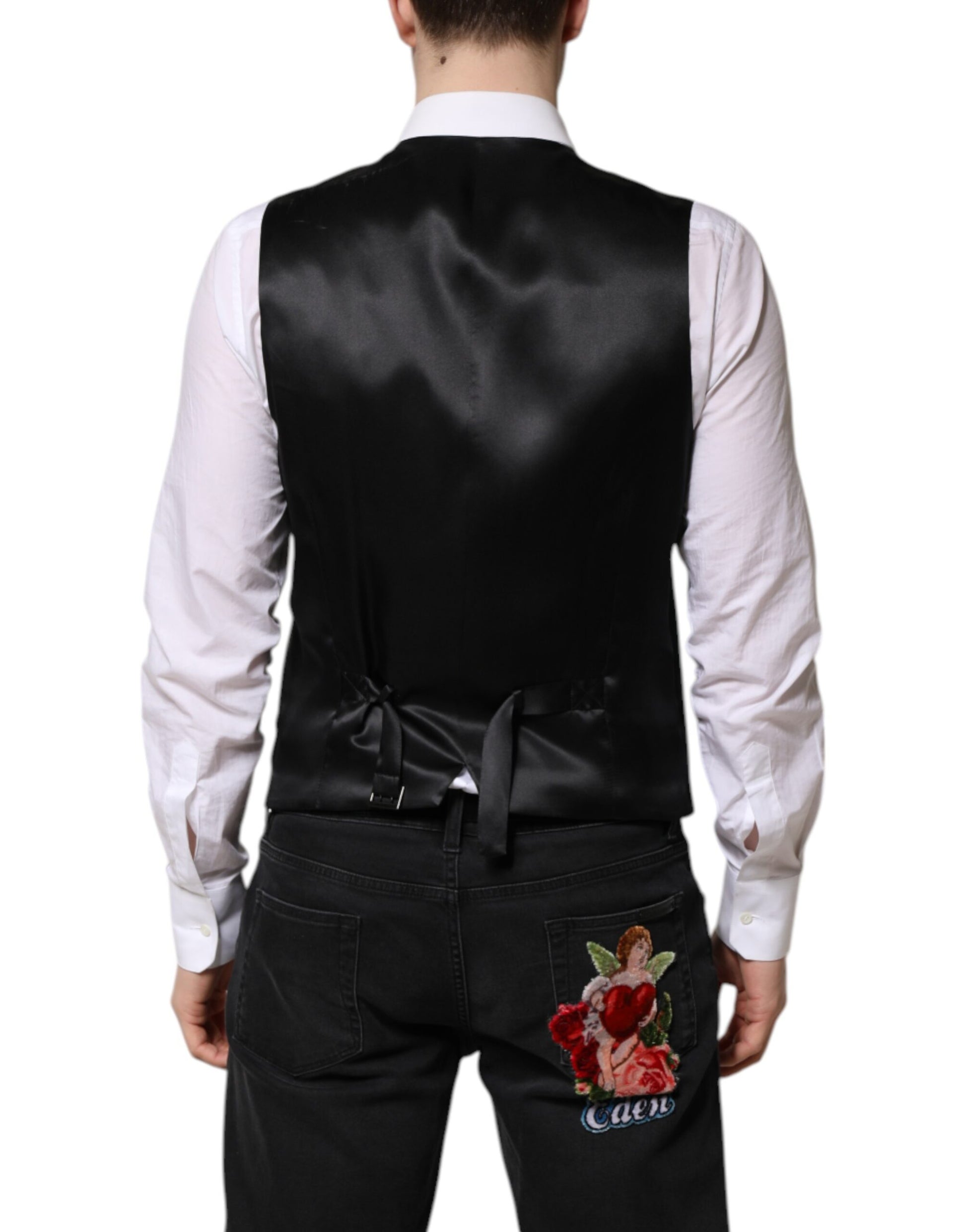 Dolce & Gabbana Green Wool Formal Waistcoat