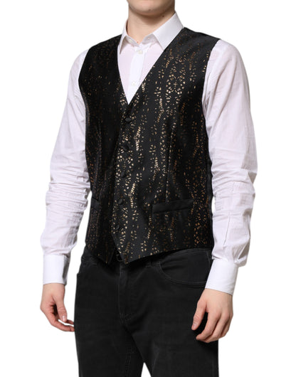 Dolce & Gabbana Black Lurex Dress Waistcoat Vest