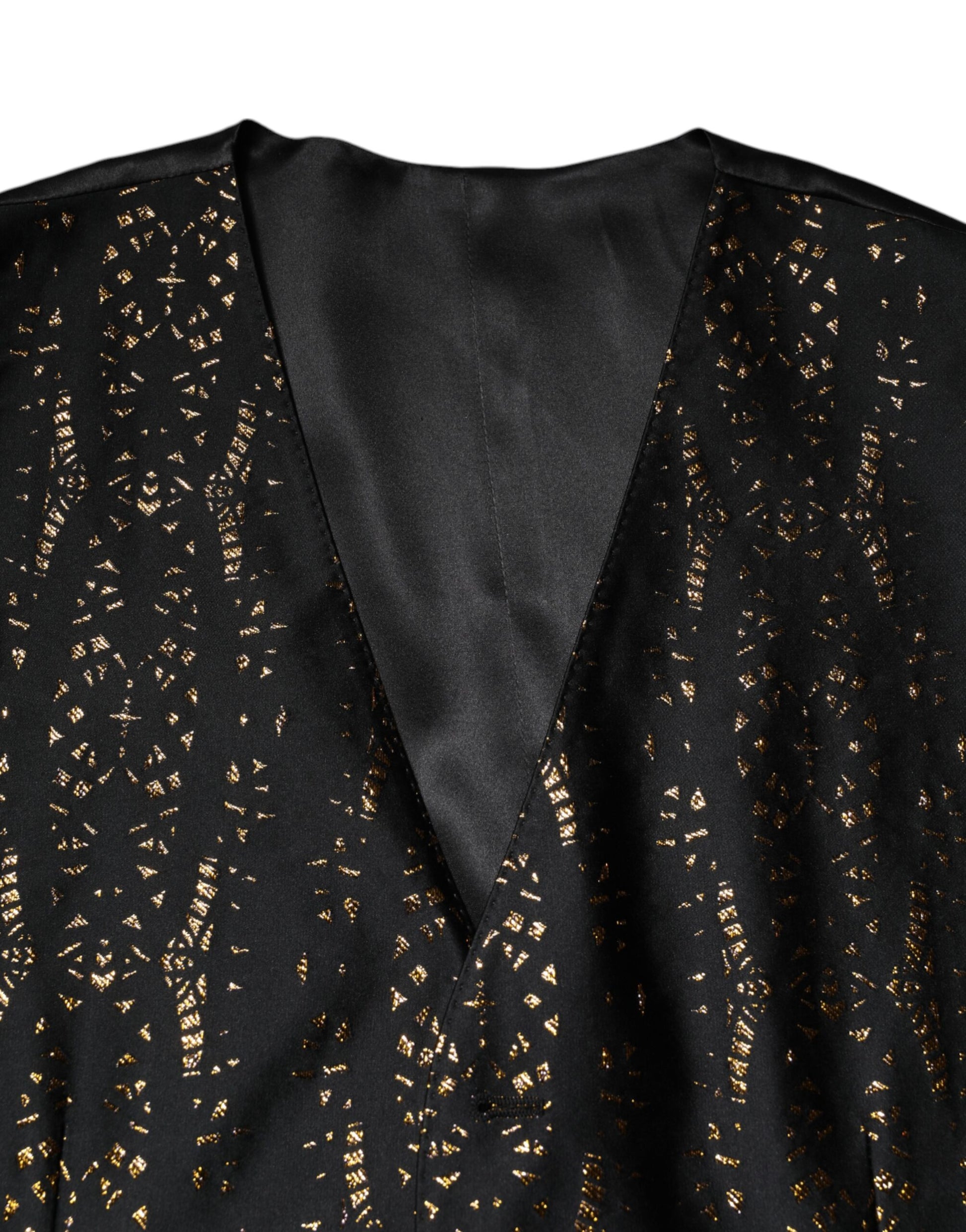 Dolce & Gabbana Black Lurex Dress Waistcoat Vest