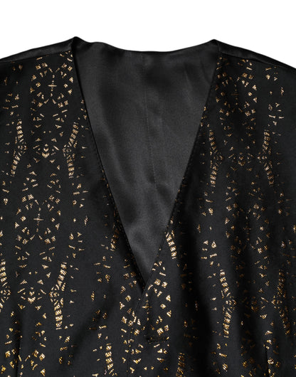 Dolce & Gabbana Black Lurex Dress Waistcoat Vest