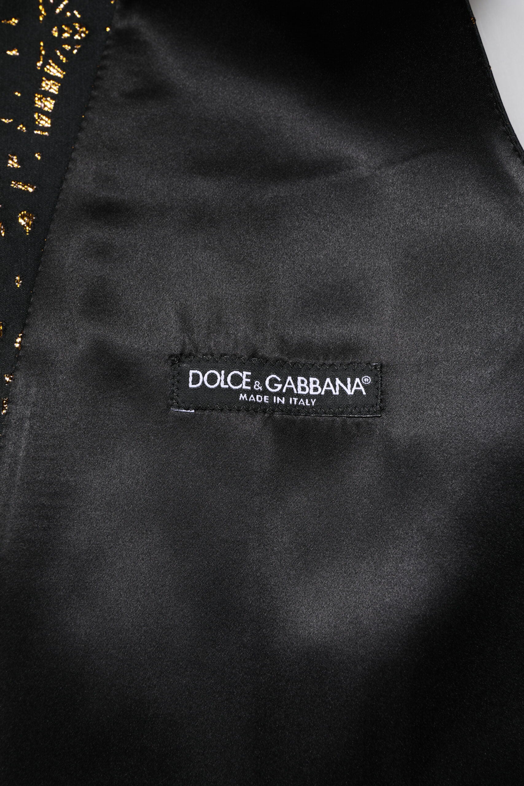 Dolce & Gabbana Black Lurex Dress Waistcoat Vest