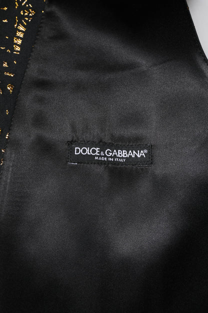 Dolce & Gabbana Black Lurex Dress Waistcoat Vest