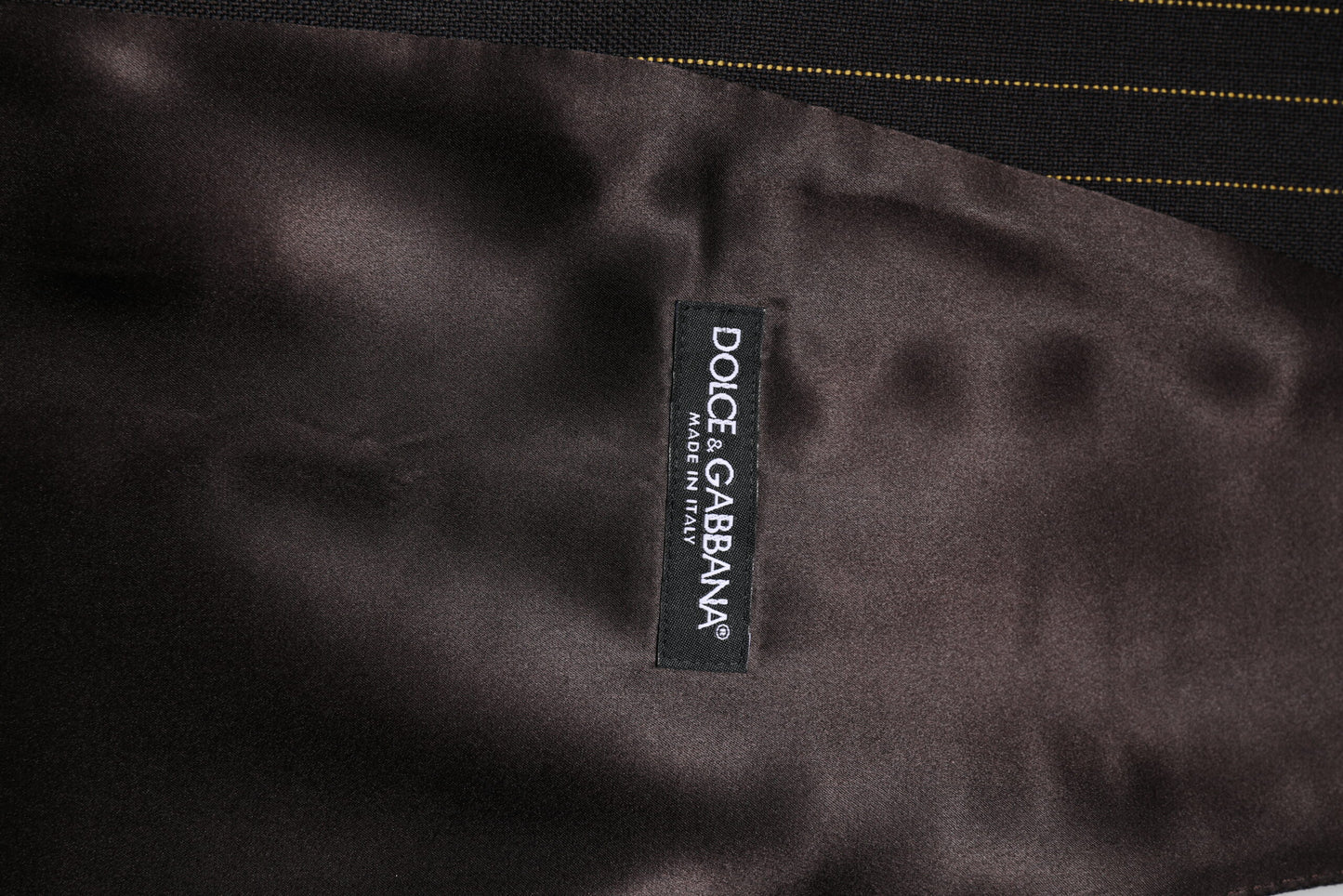 Dolce & Gabbana Black Striped Wool Formal Waistcoat Vest