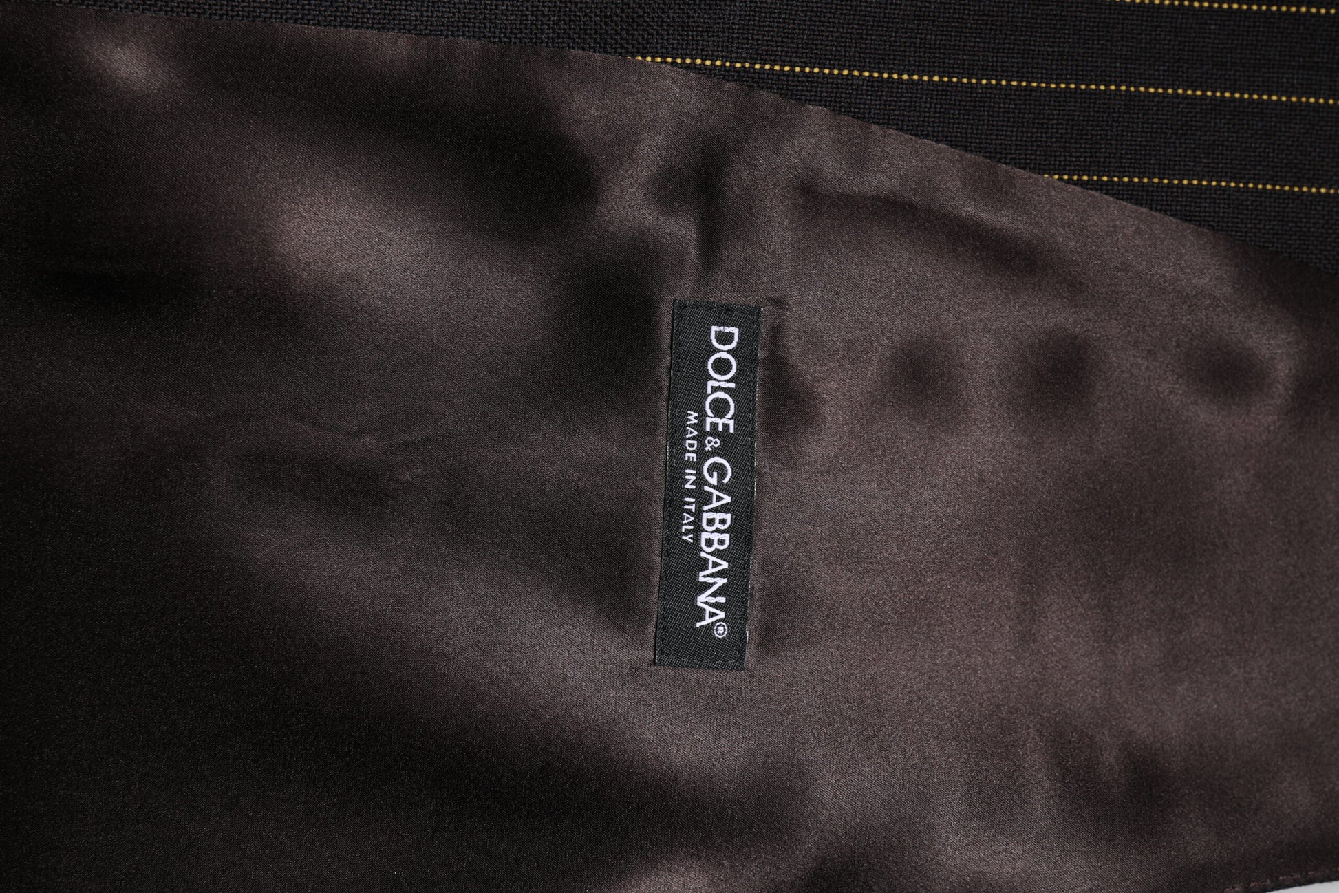 Dolce & Gabbana Black Striped Wool Formal Waistcoat Vest