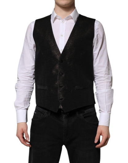 Dolce & Gabbana Dark Brown Formal Men’s Waistcoat Vest