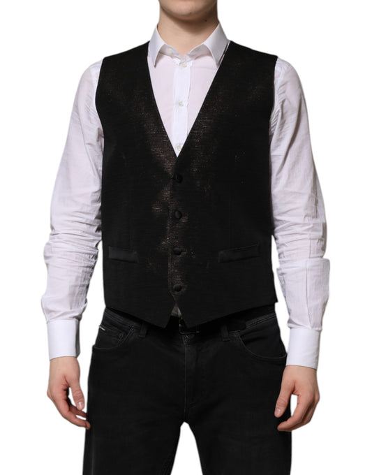 Dolce & Gabbana Dark Brown Formal Men’s Waistcoat Vest