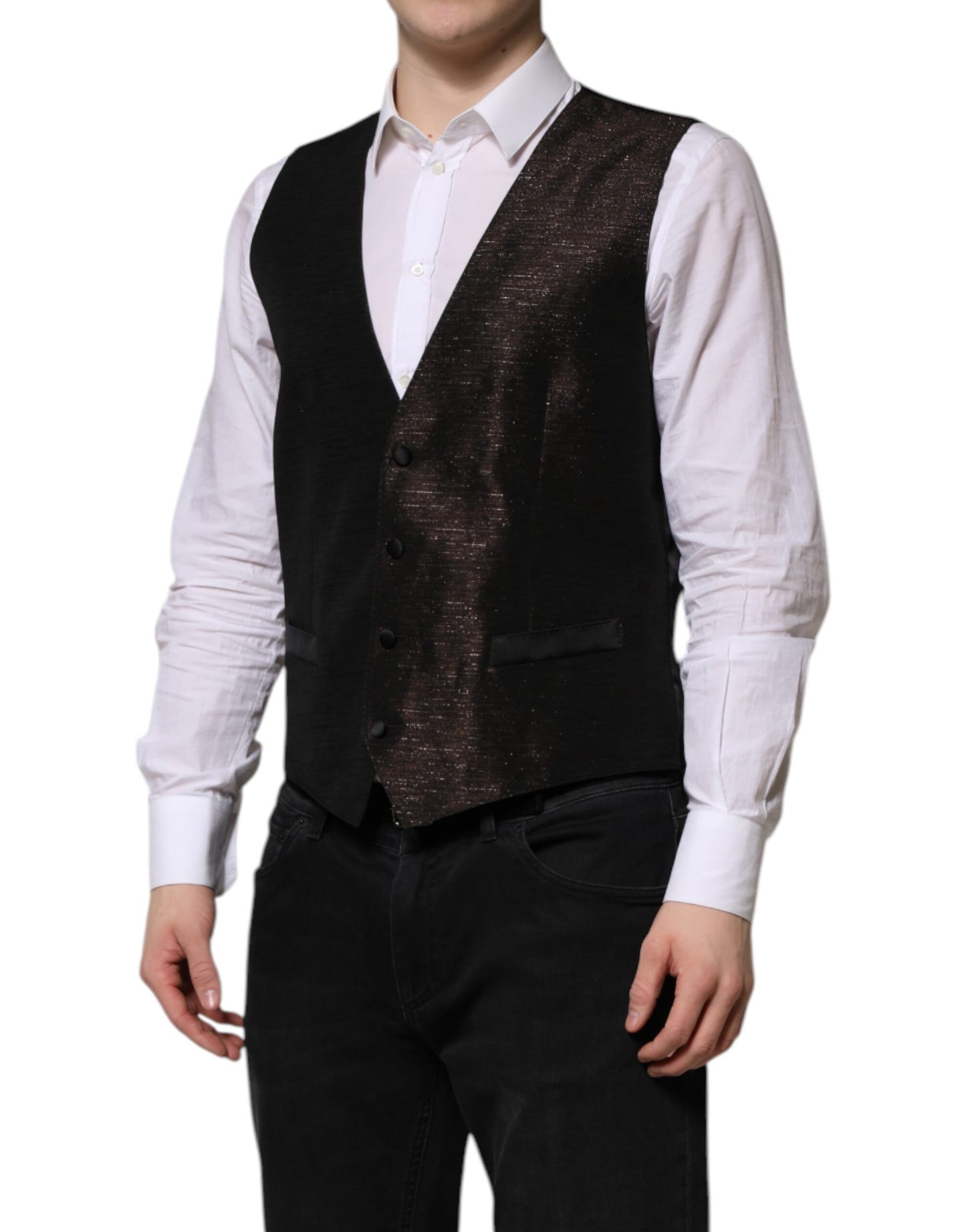 Dolce & Gabbana Dark Brown Formal Men’s Waistcoat Vest