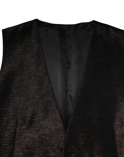 Dolce & Gabbana Dark Brown Formal Men’s Waistcoat Vest