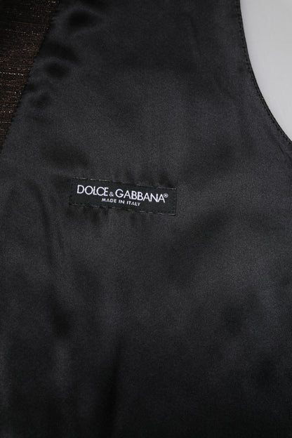 Dolce & Gabbana Dark Brown Formal Men’s Waistcoat Vest