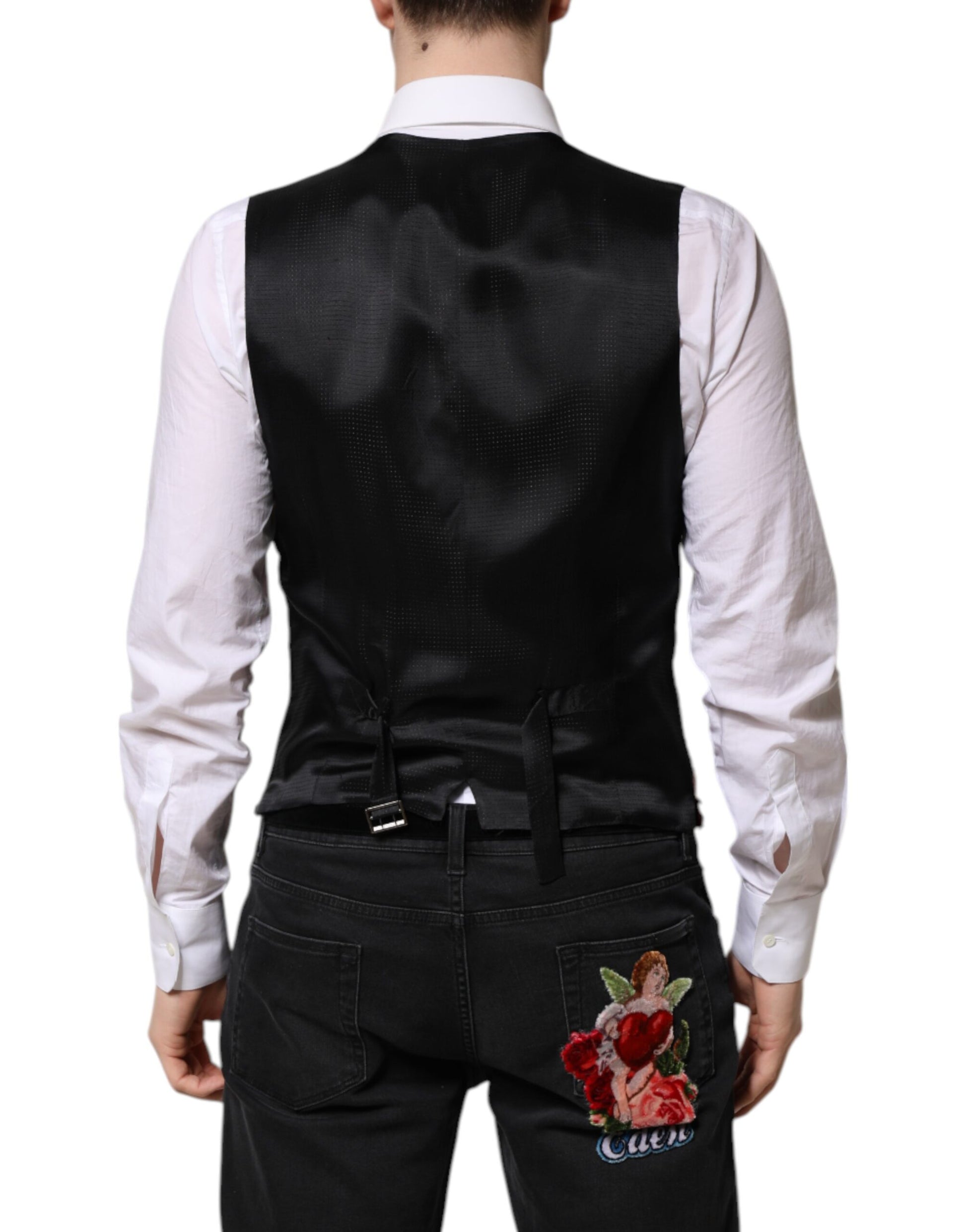 Dolce & Gabbana Red Sequined Formal Waistcoat
