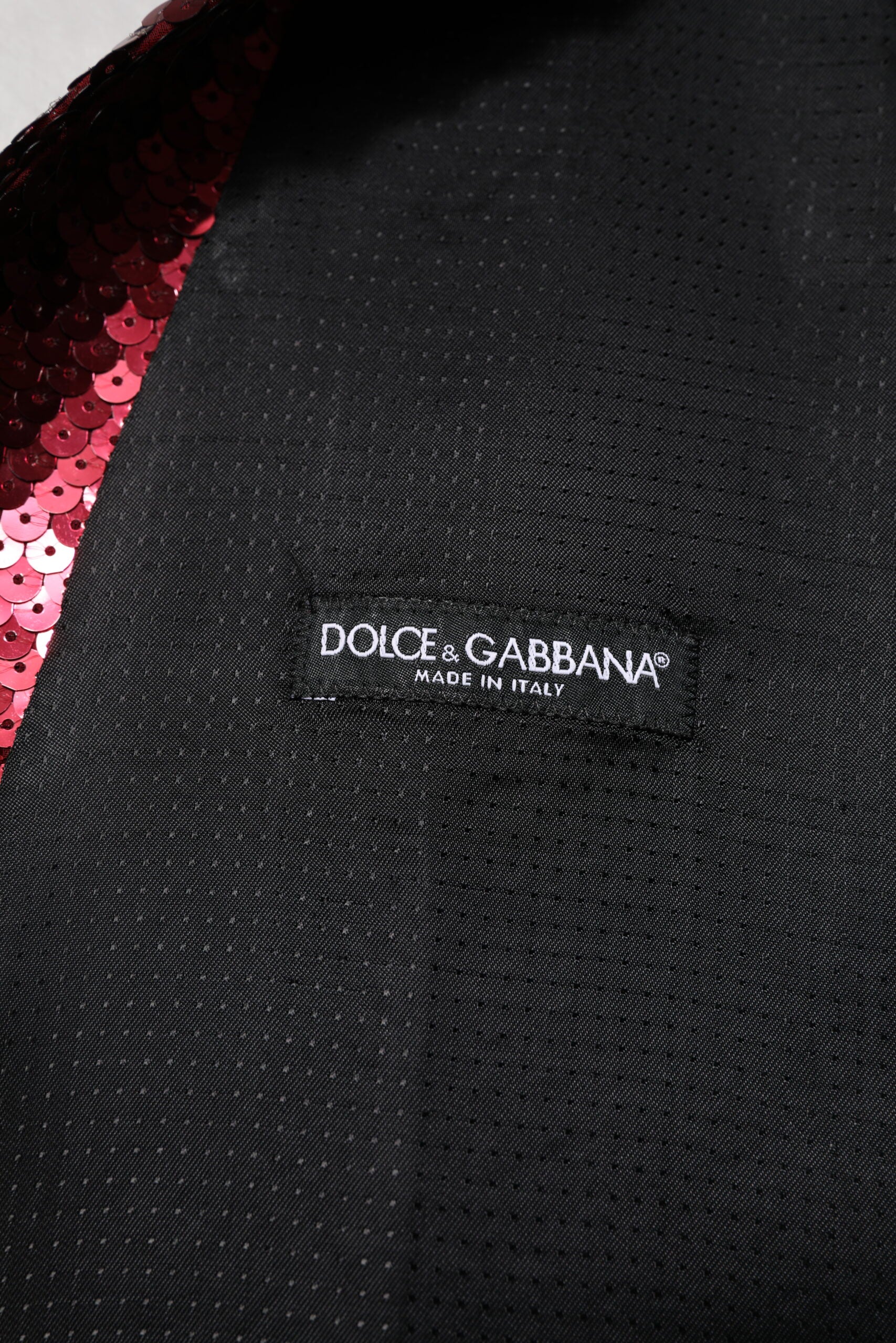 Dolce & Gabbana Red Sequined Formal Waistcoat