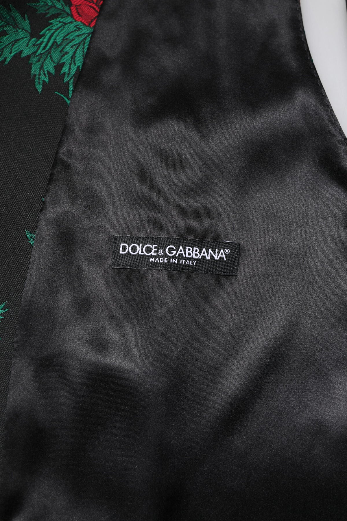 Dolce & Gabbana Black Floral Brocade Formal Waistcoat Vest