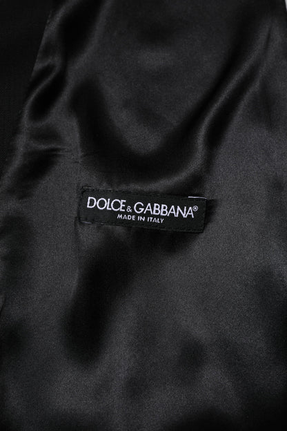 Dolce & Gabbana Black Wool Formal Waistcoat Vest for Men