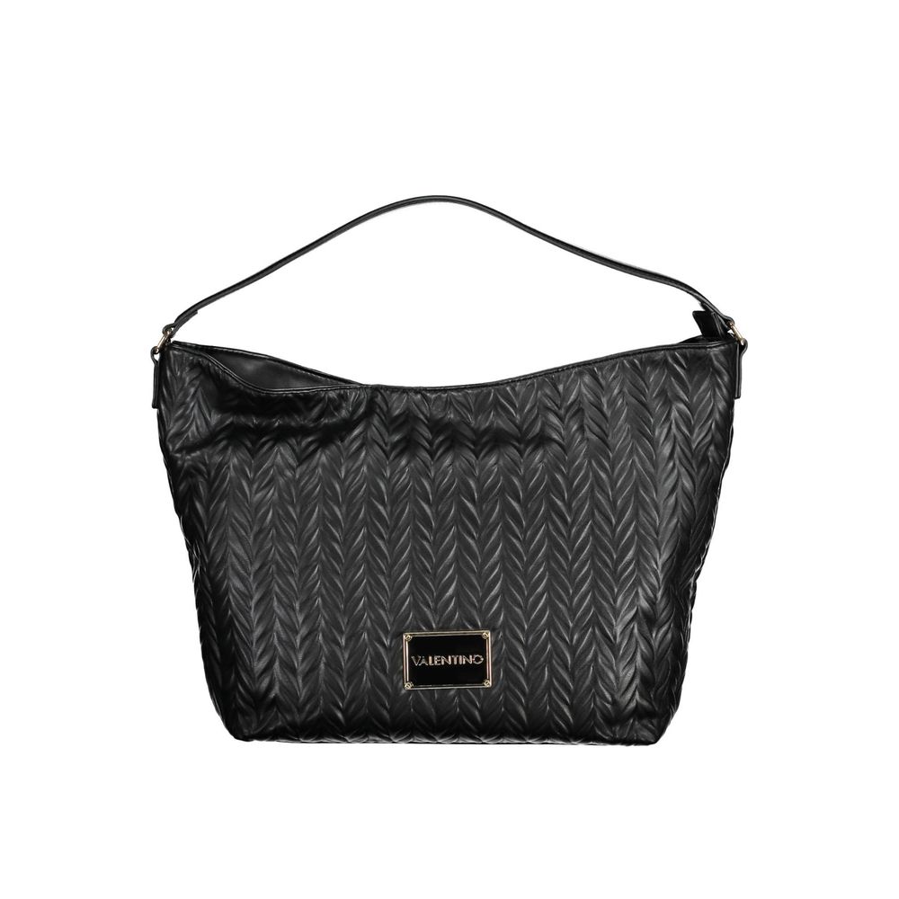 Valentino Bags Black Vegan Leather Handbag with Shoulder Strap