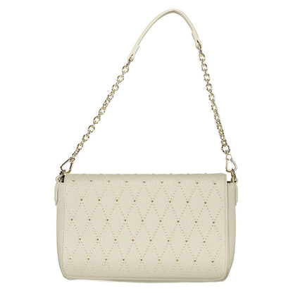 Valentino Bags White Faux Leather Handbag with Removable Chain Handle