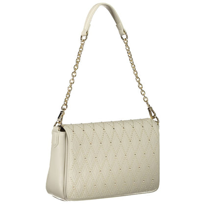 Valentino Bags White Faux Leather Handbag with Removable Chain Handle