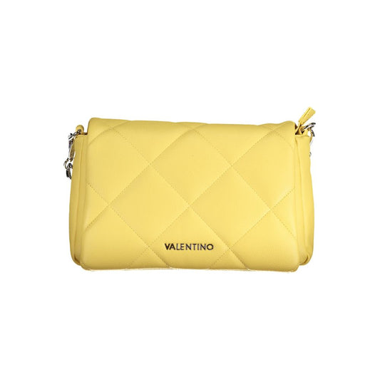 Valentino Bags Yellow Faux Leather Handbag with Chain Handle