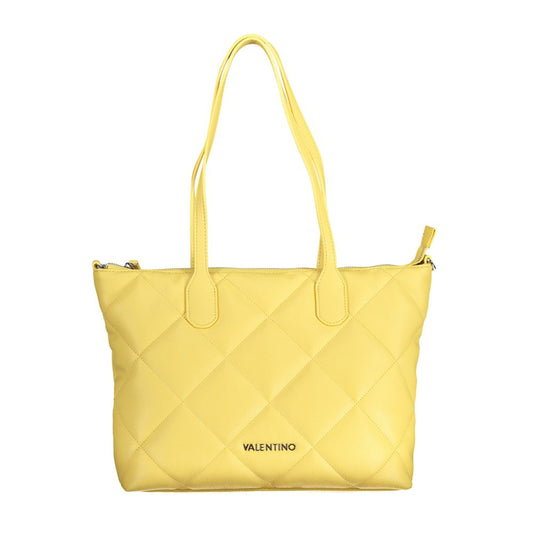 Valentino Bags Yellow Faux Leather Handbag with Shoulder Strap