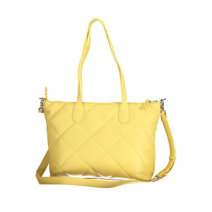 Valentino Bags Yellow Faux Leather Handbag with Shoulder Strap