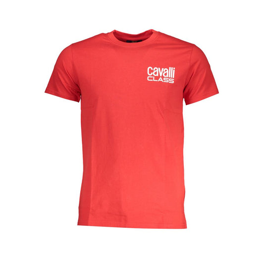 Cavalli Class Red Cotton T-Shirt - Bold Style Redefined
