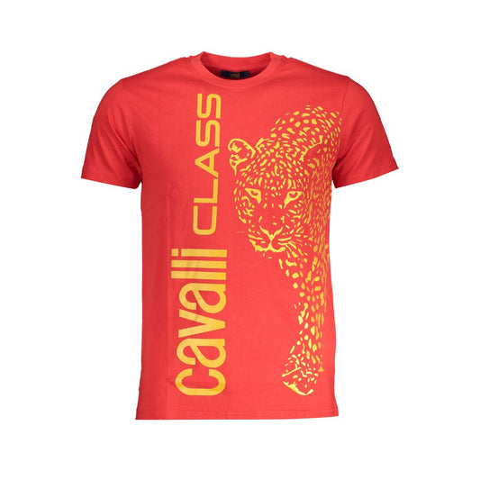 Cavalli Class Red Cotton T-Shirt - Striking Style Meets Comfort