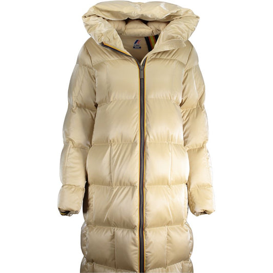 K-WAY Beige Polyester Jacket with Hood